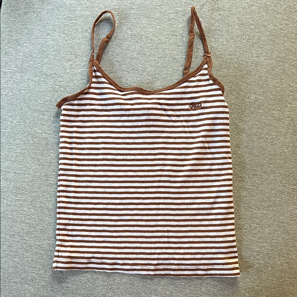 VS Pink white and Brown Striped camisole, XS